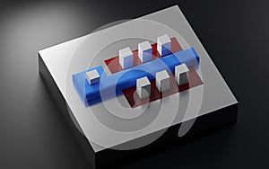 CMOS transistor structure. n-type metalÃ¢â¬âoxideÃ¢â¬âsemiconductor field-effect transistor simulated. Basic building block of a